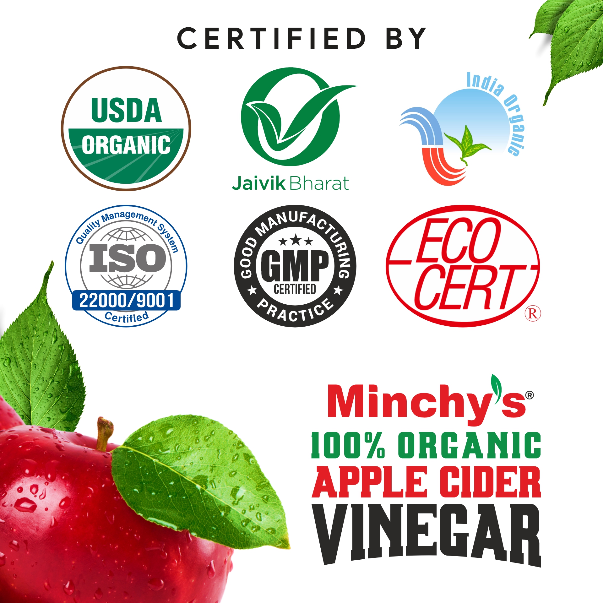 Buy 100 Organic Apple Cider Vinegar 750ml Minchy's