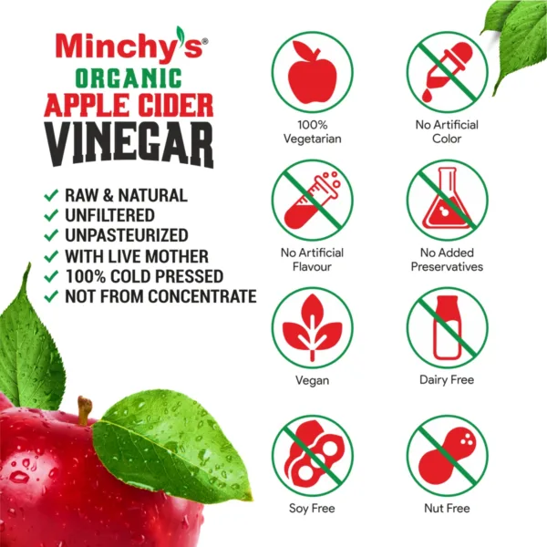 Organic Apple Cider Vinegar - 750 ml - Buy 1 Get 1 Free - Image 3