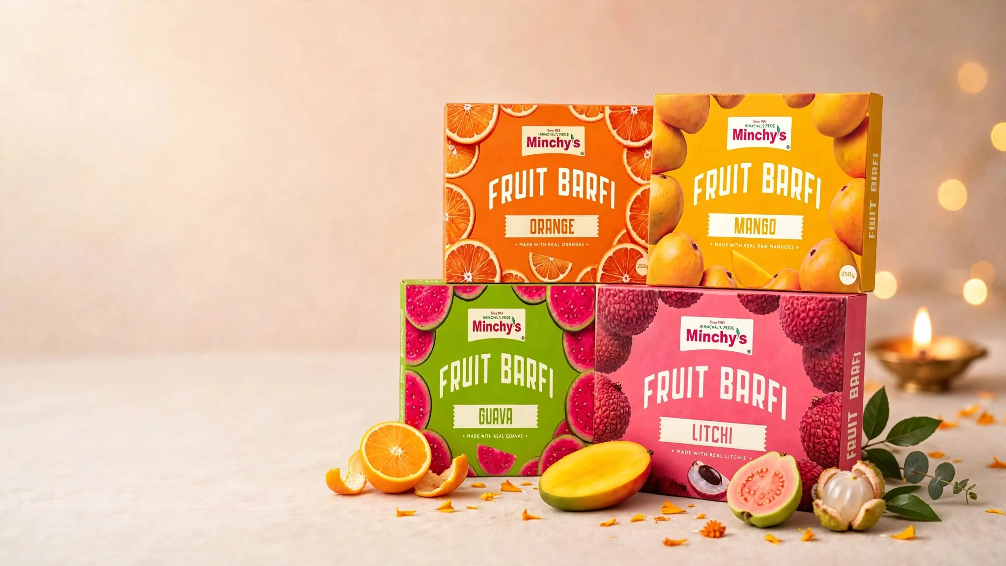 Fruit Barfi, made with real fruit pulp